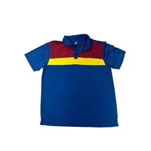 Mens FC Barcelona Official Licensed Color Block Short Sleeve Polo Shirt Size M
